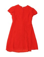 VINTAGE Womens A-Line Dress UK 12 Medium Red AT09