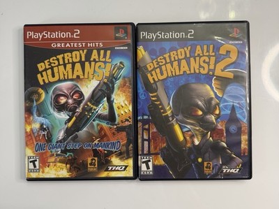 (Lot Of 2) Destroy All Humans! 1 & 2 Complete CIB Sony PlayStation 2 PS2 Tested