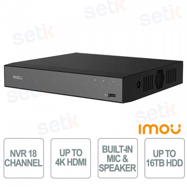 Registratore IMOU N118 18 Canali | NVR 4K Ultra HD per Sorveglianza