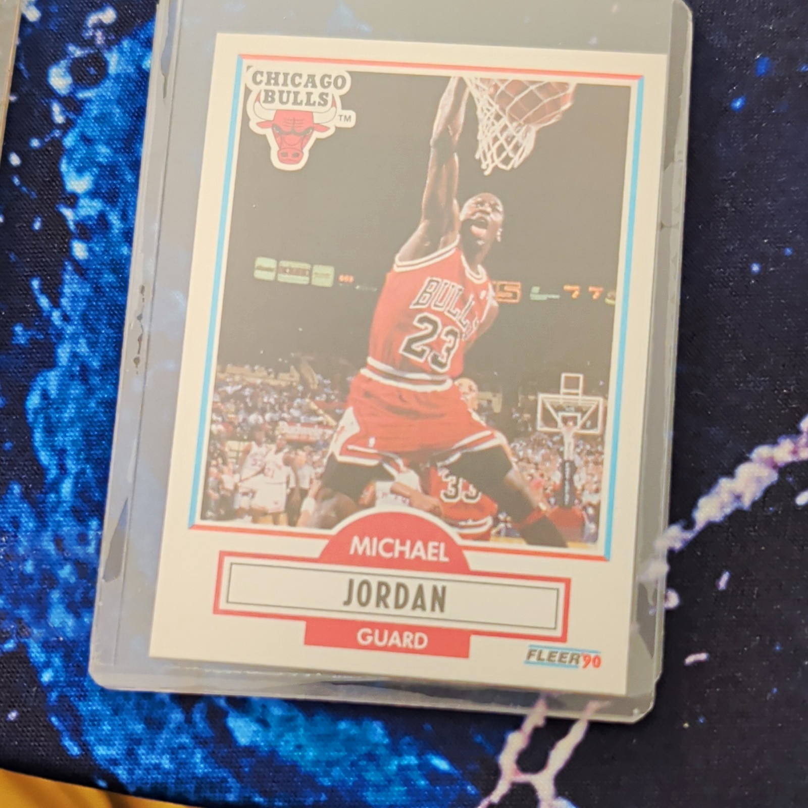Fleer 1990-91 Michael Jordan #26 Chicago Bulls Black Line Bio Info Variation