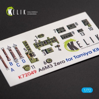 Mitsubishi A6M3 Zero Interior 3D Decals für Tamiya 1:72 KeliK K72049