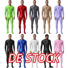 Herren Einteiler Overall Bodysuit Ganzkörperanzug mit Füße Jumpsuit Body Sport