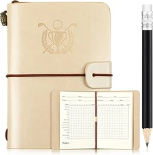 Yexiya Golf Scorecard Book with 9.5 x 13.3 cm (3.74 x 5.24 inches), White 