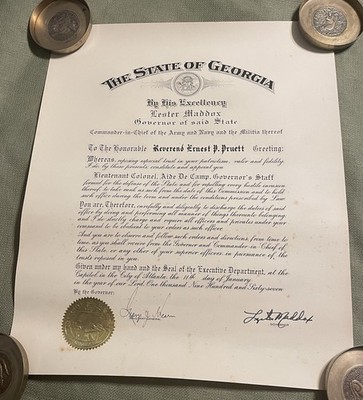 vintage 1967 GEORGIA GOVERNOR  LESTER MADDOX  HAND SIGNED PROCLAMATION autograph