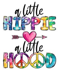 Pegatina Hippie (3 Pulgadas) Cita Un Pequeño Hippie Una Pequeña Capucha Paz Corbata Teñida!
