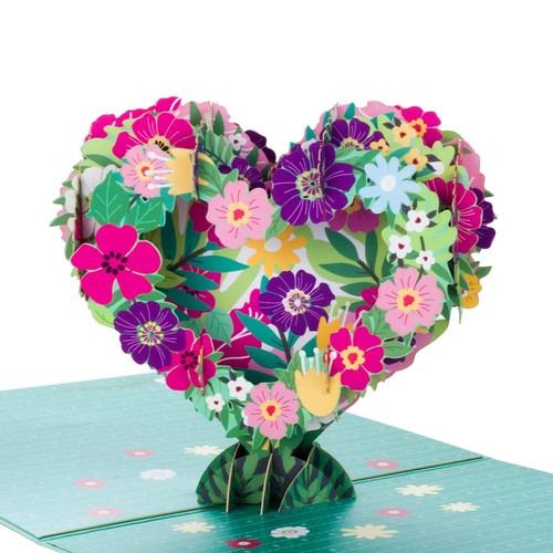 Biglietto di auguri pop-up 3D con fiori di pesco, per San Valentino, con busta, per amanti della moglie, anniversario, matrimonio