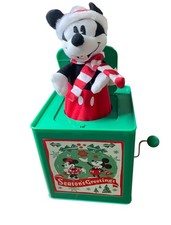 Gemmy Disney Mickey Mouse Santa Navidad Jack in the Box Deck the Halls 2127266