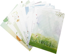 50 Pcs Writing Stationery Paper Set, Lined Stationery Paper for Writing Letter,