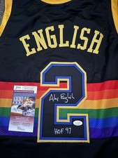 Alex English Autograph/Signed Denver Nuggets Jersey HOF 97 JSA Authentic COA