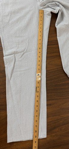 J Crew Pants Mens 34x30 Seersucker Bedford Chino Striped Flat Front Cotton - Picture 10 of 13