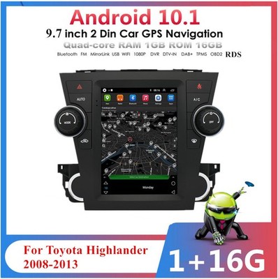 9.7'' Vertical Car Stereo Radio GPS WIFI 3G 4G For Toyota Highlander 2008-2013