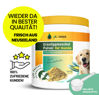 KrÄUerland GrüNlippmuschel Pulver Hund 500G, Glykosaminoglykane, Katzen, Pferde