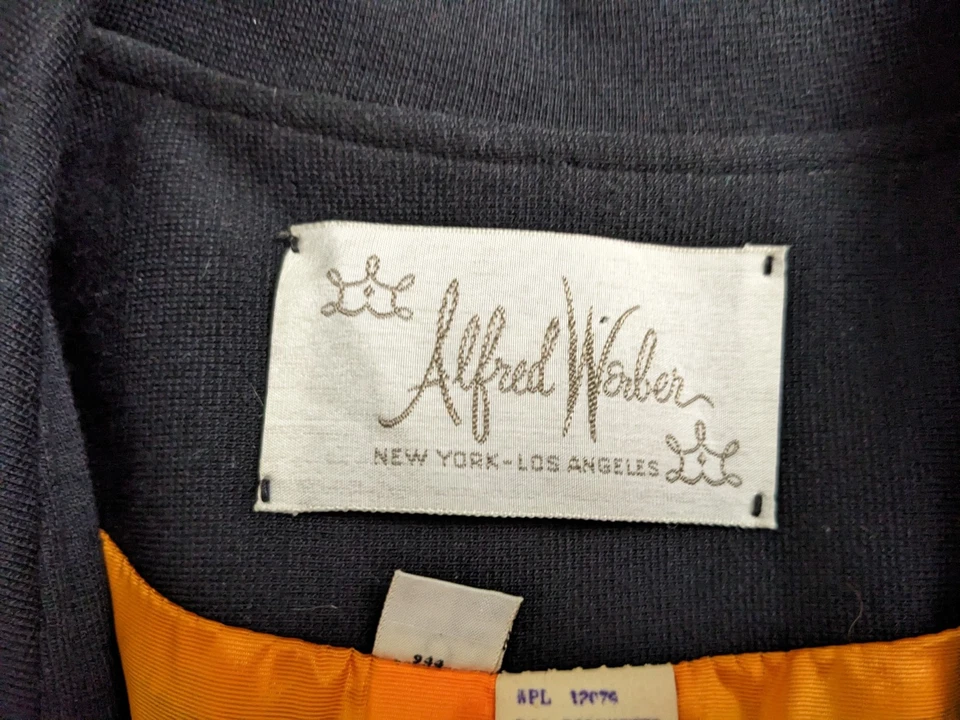 Винтажный женский бархатный блейзер Alfred Werber размер 14 черный 60-е искусственный мех классический - Изображение 4 из 4