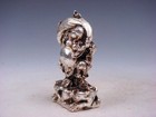 Tibetan Silver Crafted Sculpture Laughing Buddha Carrying Treasure Bag #03282401 — photo 4