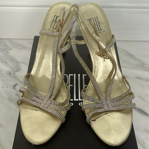 Pelle Moda "Colleen" gold heels 8