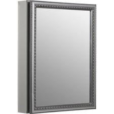 KOHLER CB-CLW2026SS Aluminum Medicine Cabinet with Decorative Silver Framed Mirr