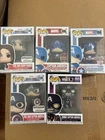 Marvel Captain America Funko Pop Lot Of 5 Including Civil War Cap And Bucky.