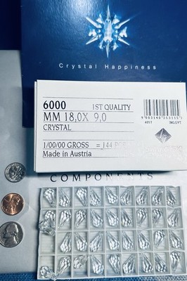 Swarovki Pendant 6000 18mm x 9mm Crystal Clear 144pcs Pack from Austria