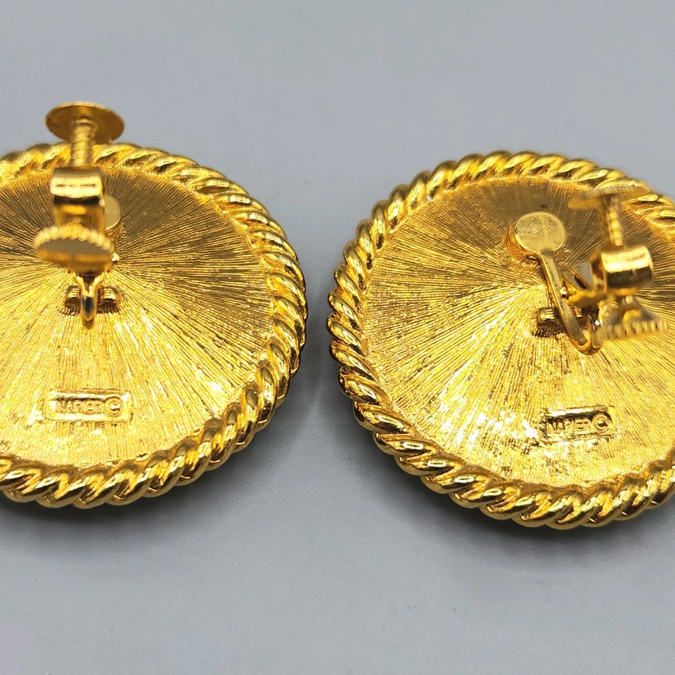 New w/o Tag Vintage Napier ROYALTON Purple Amethyst Crystal Screw Clip Earrings - Image 4 of 4