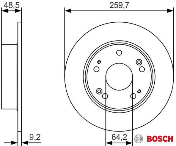 2X Bremsscheibe Bosch 0986479T81 2 Bremsscheiben Hinterachse Hinten FüR Honda-image
