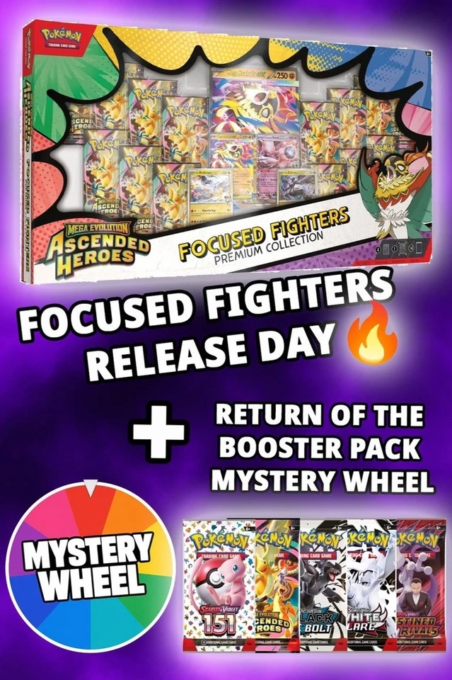Ascended Focused Fighters Release! + Mystery Wheel Pokemon Rip & Ship