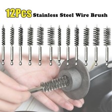12pcs Pipe Cleaning Stainless Steel Wire Brush Set Drill Attachment Bit Tool Kit