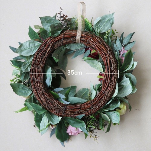 Artificial Rose Flower Wreath Summer Wreath for Front Door Wall Window9208 - Picture 4 of 10
