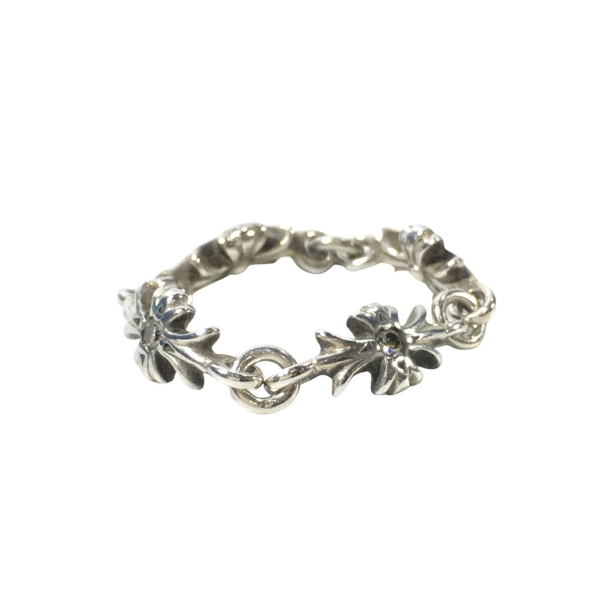 Chrome Hearts Tiny E CH Plus Ring with Diamond - TNY E CH Chrome Hearts Tiny E CH Plus Ring with Diamond - TNY E CH