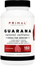 Primal Guarana (1000 MG Per Serving) (150 Capsules) - 200 MG Natural Caffeine