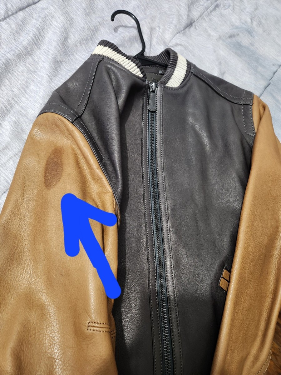 Coach New York Men's Brown Leather Varsity Aviator Jacket