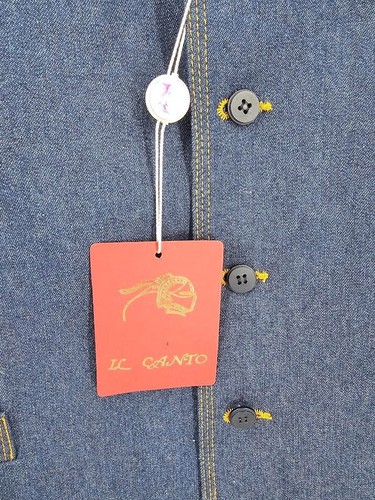 IL CANTO Vest Men's 54R Blue Denim Street Wear Vest Crooked Style!! NWT - Picture 8 of 11