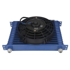 For Universal 8'' Electric Fan & 15 Rows 10AN Engine Transmission Oil Cooler Kit