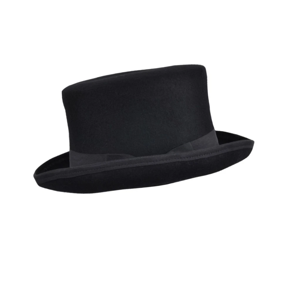 100% Wool Felt Crushable Top Hat Vintage Formal Victorian Style Hat Men Women - Image 4 of 4