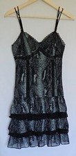 Guess Womens Dress Sexy Spaghetti Strap size 7 Gray Black Snakeskin Sexy Party