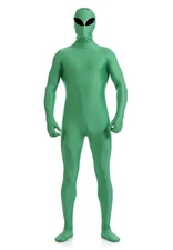 Unisex Full bodysuit  Halloween Cosplay Men's Spandex Costume Suit Green Alien