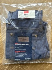 NOS VTG 80s JC PENNEY SuperDenim Straight Leg Western Jeans Boys Slim 12 24x26.5