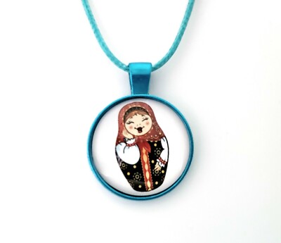 Beautiful Modern Russian Matryoshka Necklace NEW WOW Style