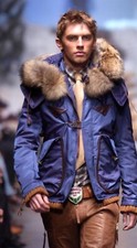 Rare 2800$ Dsquared fur & leather parka jacke...