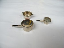 Vintage Dollhouse Silver Colored Kitchen Pans