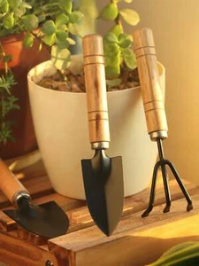 3pcs Jardin Mini Ensemble d'outils Râteau de pelle pour les plantes Ensemble de mains