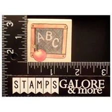Rubber Stampede Rubber Stamps A2192C ABC SLATE CHALK BOARD APPLE #T00