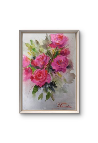 Aquarell Bild rose Rosen 21*29(A4)Rosen Original Ungerahmt Papier300gr. - Bild 2 von 8