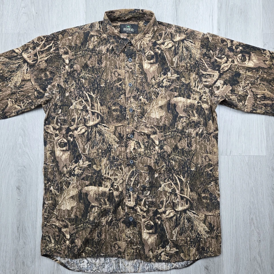 Redhead Shirt Large Tall Camo Bucks Whitetail Deer Long Sleeve - Image 2 of 4