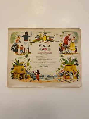 1957 Fiji Visitors Bureau Fellowship Khava Drinkers Certificate South Seas