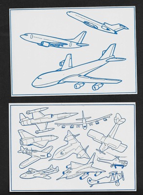 Avion Aviation Aeroport Collector Air France 2 Cartes Postales A Colorier Ebay