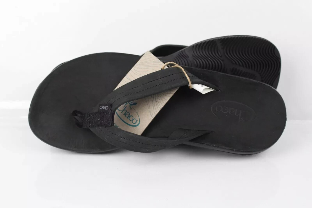 Chaco Classic‎ Leather Mens 9 Black Sandals Flip Flop Comfort Arch JCH107831 Chaco Men main image 2