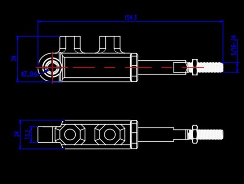 Upgrade Motorsport Master Cylinder With Spherical Bearing Mount .7 (17.8 mm) - Picture 3 of 3
