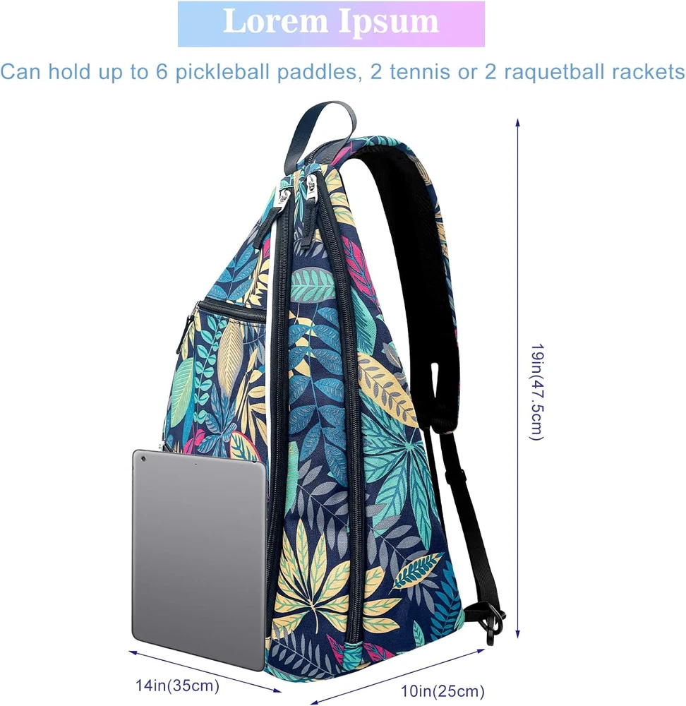 Pickleball Tennis Bag Backpack for Men Women - Sports Crossbody Franklin Pickle Pickleball Tennis Bag Backpack for Men Women - Sports Crossbody Franklin Pickle