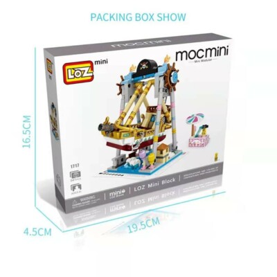 loz mini blocks Claw machine, Pirate ship, Ferris wheel, and  Merry-go-round)