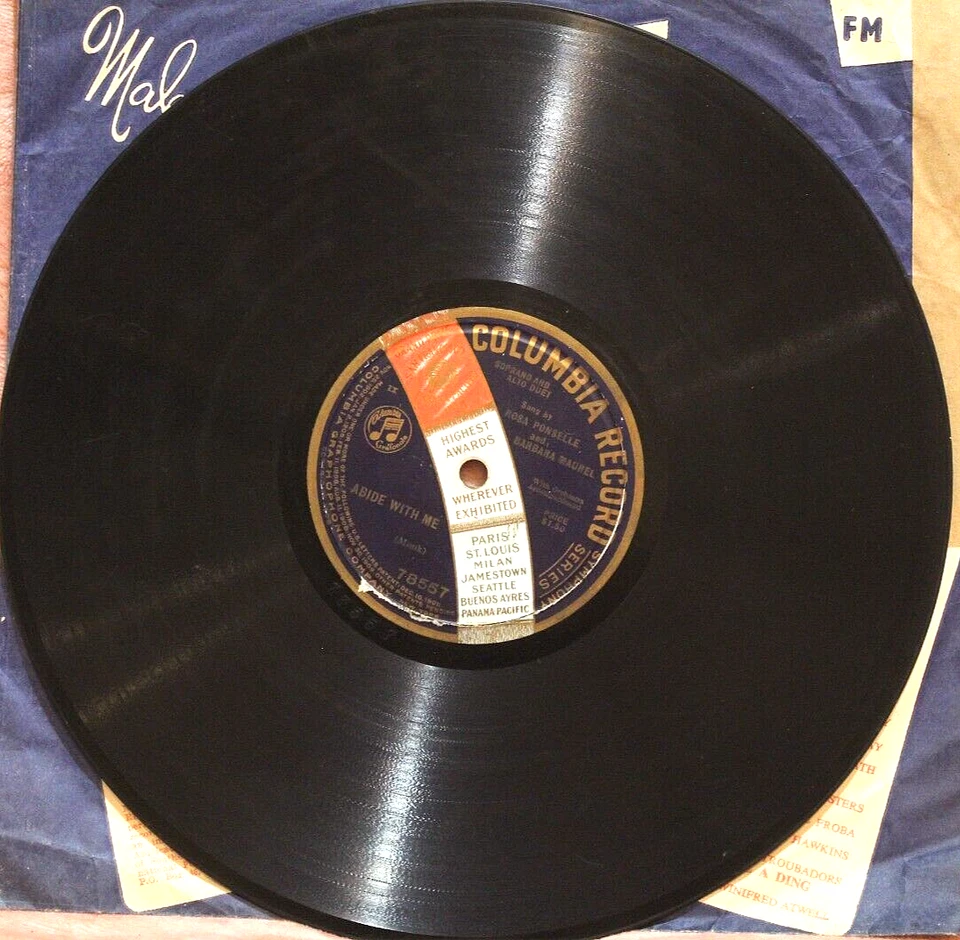 Rosa Ponselle and Barbara Maurel Abide With Me 1919 Columbia 78557 10" 78rpm Foto 2 de 3